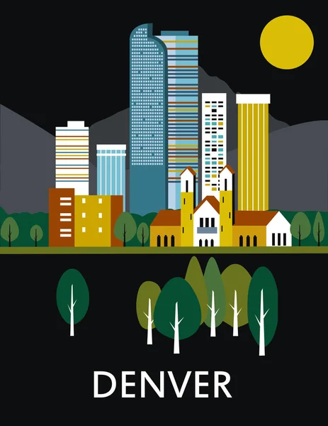 Denver city postcard — Stock Vector
