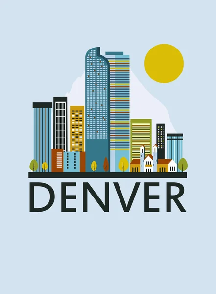 Cartolina di Denver — Vettoriale Stock