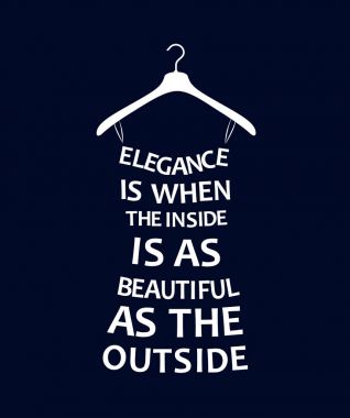 Elegance hakkında alıntı moda kadından elbise. Vektör