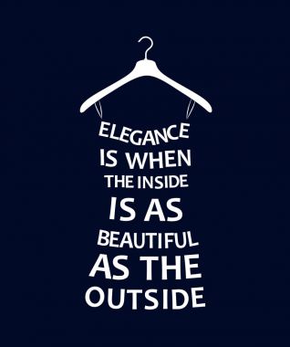 Elegance hakkında alıntı moda kadından elbise. Vektör