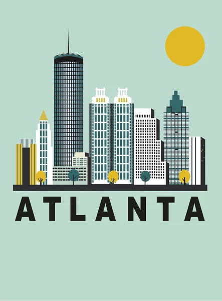 Atlanta Città Georgia Stati Uniti Vettore — Vettoriale Stock