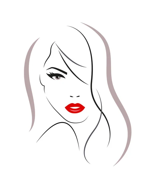 Logo Kobiety Długimi Włosami Wektor — Wektor stockowy