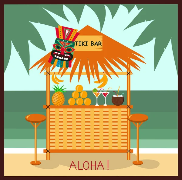 Illustration Hawaii Tiki Bar — Stock vektor