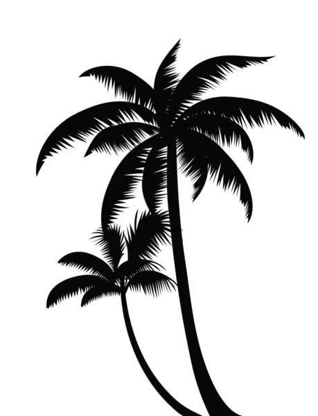 Palm Trees Silhouettes Decor — Stock Vector