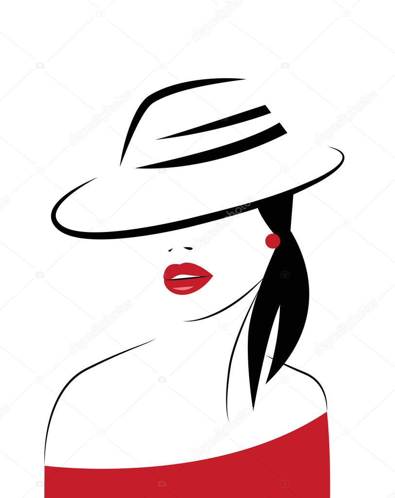 Beautiful stylish Woman in hat