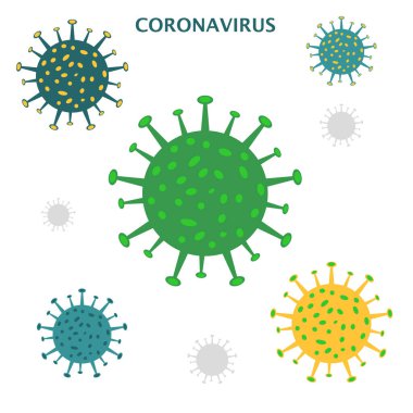 Coronavirus COVID-19 simgesi. Vektör illüstrasyonu