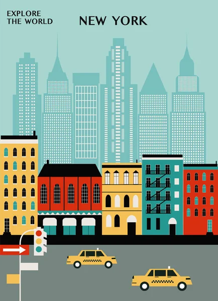 New York City Travel Background — Stock Vector