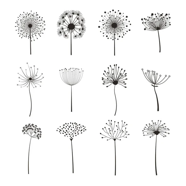 Set Von Blumen Elementen — Stockvektor