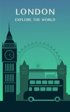 Vektör _ Londra şehri İngiltere silueti