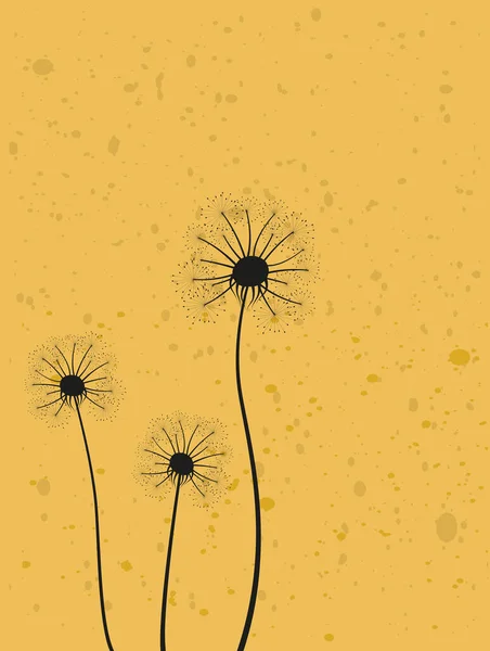 Vector Decoration White Dandelion Flowers — стоковый вектор