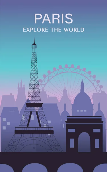 Vector_Paris City Travel Background — Stock Vector