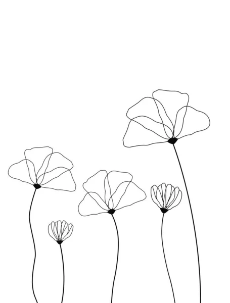 Vector Flowers Háttér Elszigetelt Fehér — Stock Vector