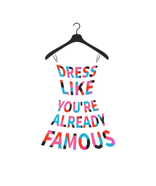 Vector Fashion Dress Quote — 스톡 벡터