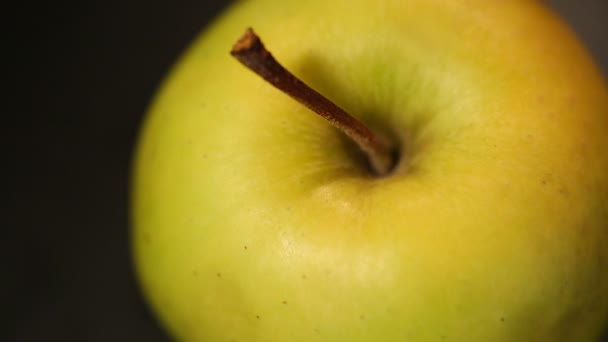 Zielone jabłko bogate w witaminy, produkcja jabłek, organiczne owoce dla zdrowej diety — Wideo stockowe