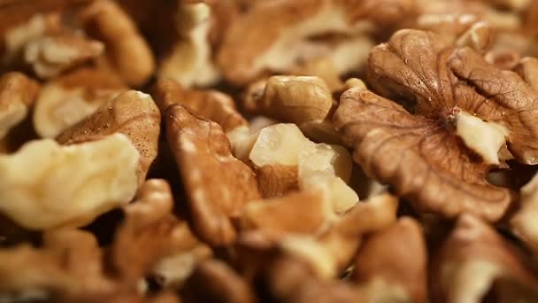 Bearbetade valnötter som förvaras under lämpliga förhållanden, livsmedelsprodukt som bereds för export — Stockvideo