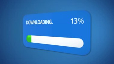 Yeşil ilerleme çubuğu, yükselen yüzde, yapılan işlem indirme iletişim kutusu