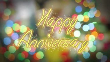 Parlak renkli mutlu yıldönümü kutlama mesajı, kutlama arka plan