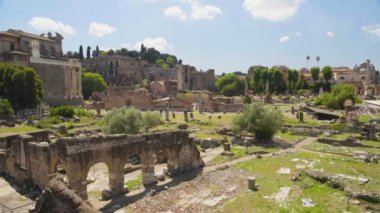 Açık Hava Müzesi Roman Forum ve antik Roma, İtalya, panoramik kilisede