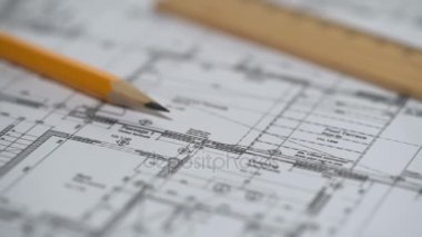 Yakın çekim detaylı yapı planı, mimari tasarım, inşaat büro