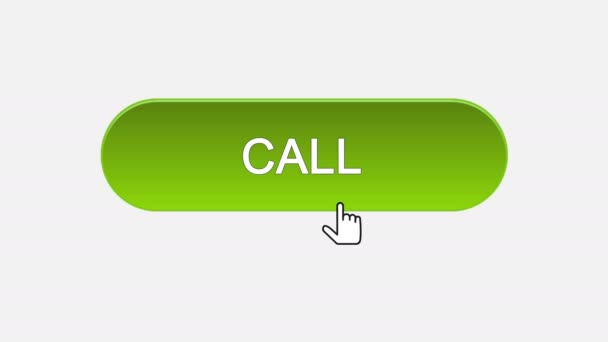 Call web interface button clicked with mouse cursor, different color choice — Stock Video