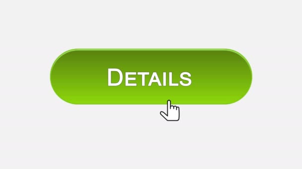 Details web interface knop klikte met de muiscursor, andere kleurkeuze — Stockvideo
