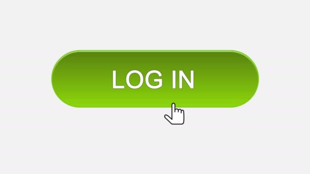 Faça login no botão de interface web clicado com o cursor do mouse, escolha de cor diferente — Vídeo de Stock
