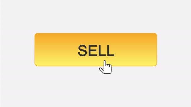 Vender botón de interfaz web hace clic con el cursor del ratón, opción de color diferente — Vídeo de stock