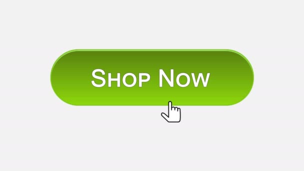 Compre ahora botón de interfaz web hace clic con el cursor del ratón, opción de color diferente — Vídeos de Stock