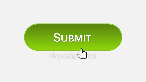 Skicka web interface knapp klickade med muspekaren, olika färgval — Stockvideo