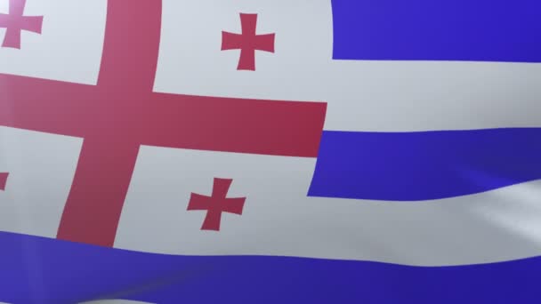 Drapeau de l'Ajarie agitant son drapeau dans le vent, symbole national de liberté — Video