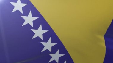 Bosna-Hersek özgürlük'ın ulusal sembolü rüzgarda sallayarak bayrak