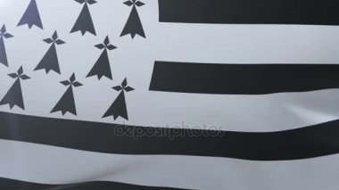 Bayrak bayrak direğine rüzgarda, özgürlük'ın ulusal sembolü üzerinde sallayarak Brittany