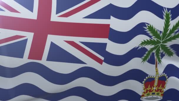 Bandiera dell'Oceano Indiano Britannico Territorio sventolato, simbolo nazionale, libertà — Video Stock