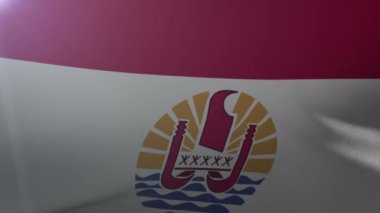 Bayrak bayrak direğine Rüzgar, özgürlük'ın ulusal sembolü üzerinde Fransız Polinezyası sallayarak