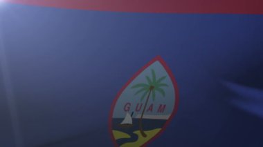 Guam bayrak direğine rüzgarda, özgürlük'ın ulusal sembolü sallayarak bayrak
