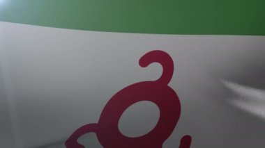 Bayrak bayrak direğine rüzgarda, özgürlük'ın ulusal sembolü üzerinde İnguşetya sallayarak