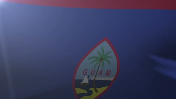 Guam bayrak direğine rüzgarda, özgürlük'ın ulusal sembolü sallayarak bayrak — Stok video