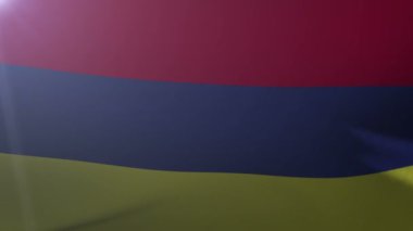 Mauritius bayrak direğine rüzgarda, özgürlük'ın ulusal sembolü sallayarak bayrak