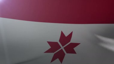 Mordovya bayrak direğine rüzgarda, özgürlük'ın ulusal sembolü sallayarak bayrak