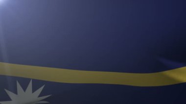 Nauru bayrak direğine rüzgarda, özgürlük'ın ulusal sembolü sallayarak bayrak