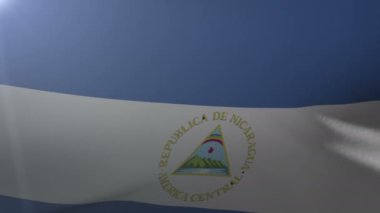 Nikaragua bayrak direğine rüzgarda, özgürlük'ın ulusal sembolü sallayarak bayrak