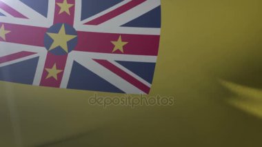 Niue bayrak direğine rüzgarda, özgürlük'ın ulusal sembolü sallayarak bayrak
