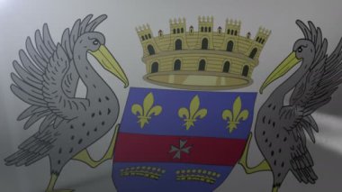 Saint Barthelemy bayrak direğine Rüzgar, özgürlük'ın ulusal sembolü üzerinde sallayarak bayrağı