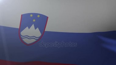 Bayrak bayrak direğine rüzgarda, özgürlük'ın ulusal sembolü olarak Slovenya sallayarak