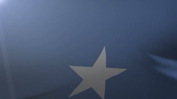 Vlajka Somálsko mávat na stožáru ve větru, národní symbol svobody — Stock video