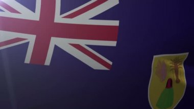Turks ve Caicos Adaları Rüzgar, özgürlük'ın ulusal sembolü sallayarak bayrağı