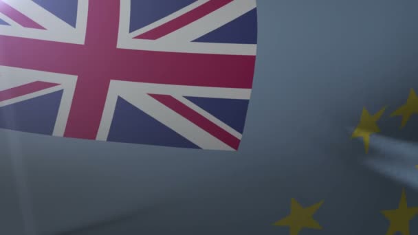 Bandera de Tuvalu ondeando sobre asta de la bandera en el viento, símbolo nacional de la libertad — Vídeos de Stock