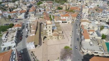 Ortodoks Kilisesi Saint Lazarus şehirde Larnaka, Kıbrıs üzerinde havadan görünümü