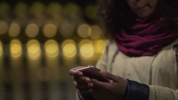 Multi-etnisch dame maken online bestelling voor levering van de goederen uit de supermarkt, service — Stockvideo