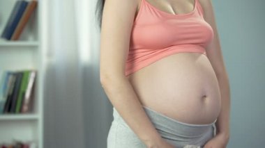 Hamile kadının yumuşak oyuncak ayı, Bebek beklentisiyle sarılma ihale duyguları